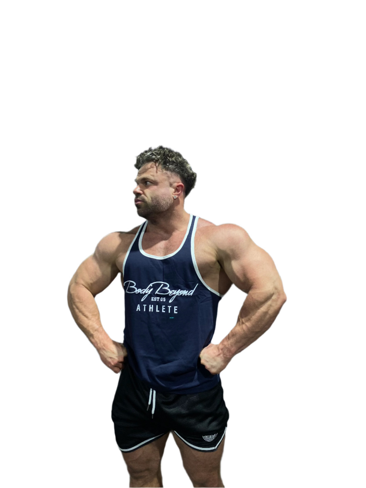 Navy Blue Y back singlet