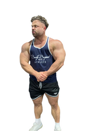 Thumbnail for Navy Blue Y back singlet