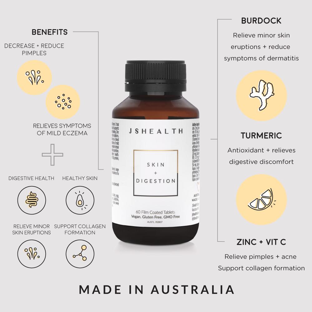 JSHEALTH SKIN + DIGESTION FORMULA - 60 TABLETS